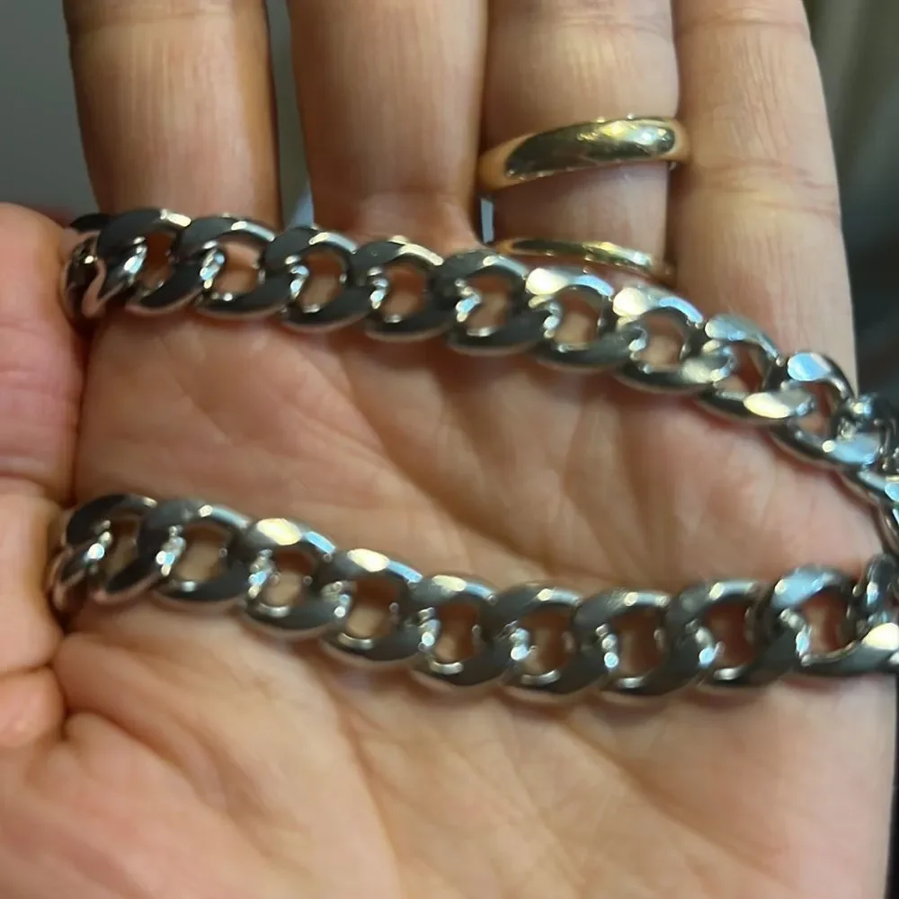 New Stainless Steel Long Cuban Chain Necklace 28” For Men or Women Chunky Chain
